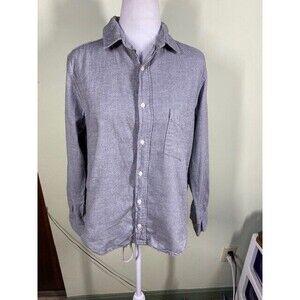 American Colors By Alex Lehr Womens Sz M Organic Cotton Fleece Button Down Shirt